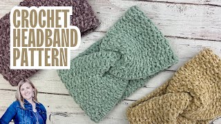 EASY CROCHET VELVET TWIST HEADBAND | Double Crochet Thermal Stitch Ear Warmer | Hope Corner Farm