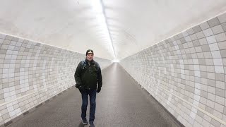 We travel by hoover ferry over the Kiel Canal, Christmas market and awesome pedestrian tunnel!