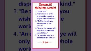 Slogan on Mahatma Gandhi || Mahatma Gandhi ke nare || #shorts #shortvideo #youtubeshorts