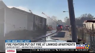 Shreveport firefighters extinguish blaze at abandoned apartment complex