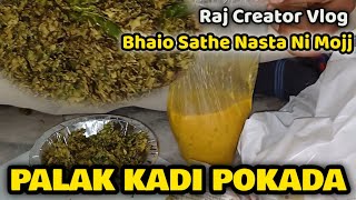 Deesa Na Famous Kadi Pakoda - Bajarang Palak Pakoda..! @rajcreatorsvlogs