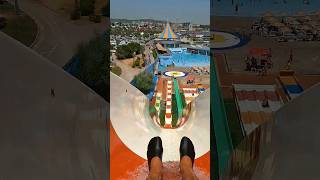 Half pipe drop water slide takes you on a Wild Ride