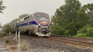 Amtrak 164 (Phase IV Heritage Unit) leads AMTK 29 fastly in Chesterton! 7/1/23