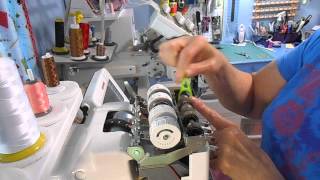 How to clean thread guides on a Janome MB4 embroidery machine.