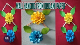 ide kreatif membuat hiasan dinding dari kertas origami | DIY room decor