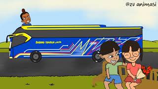 animasi lucu mobil bus oleng stj draka telolet di tukung teman