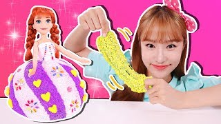 블링블링!! 겨울왕국 안나와 리틀미미 폼클레이 드레스 만들기 놀이 DIY - 지니