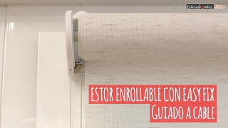 Estor enrollable sin taladrar guiado a cable