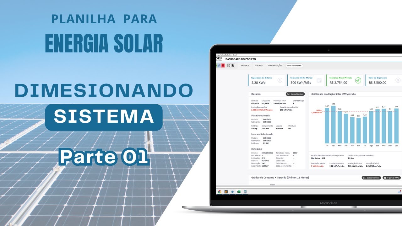 Dimensionando Sistemas - Parte 1 - Planilha De Energia Solar - YouTube