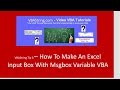 VBAString Tip 3: How to Make An Input Box Excel VBA With Msgbox Variable