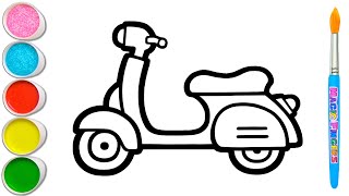 Sepeda Motor Listrik Menggambar, Melukis, Mewarnai untuk Anak & Balita | Bagaimana Menggambar #339