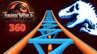 VR 360 🦖 JURASSIC WORLD Movie themed Roller Coaster POV Dinosaurs Park 🦖 롤러코스터 ジェットコースター