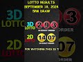 Lotto Result Today  5:00 pm draw September 18, 2024 #shorts