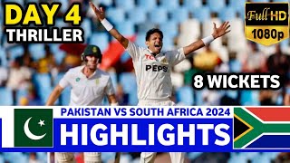 PAKISTAN VS SOUTH AFRICA 1ST TEST MATCH HIGHLIGHTS 2024 DAY 4 | PAK VS SA