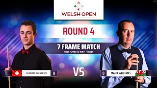 Snooker Welsh Open Round 4 Alexander Ursenbacher vs Mark Williams Frame 1 and 2