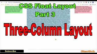 Part 3- CSS FLoat based layout | Three column layout | #SmartCode