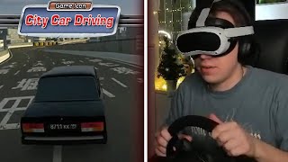 ГЛЕБ СДАЕТ НА ПРАВА В City Car Driving VR | Sasavot