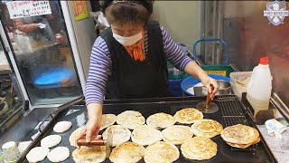 줄서서 먹는 달인의 불난호떡집~ 700원 왕호떡 / 길거리음식 / Korean street food / 광명전통시장