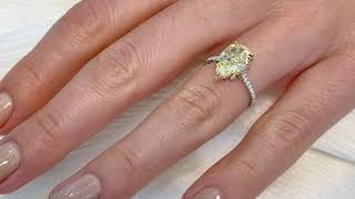 3.19 ct Pear Shape Yellow Diamond Engagement Ring