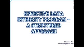 Effective Data Integrity Program - A Structured Approach