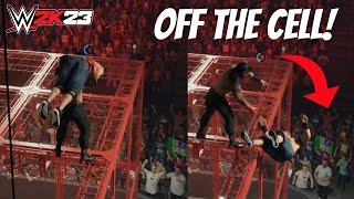 WWE2K23: How To Throw Opponent Off Hell in a Cell! (Tutorial)