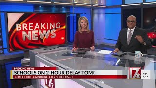 Orange County schools closed Tuesday, Chatham and Chapel Hill-Carrboro delayed