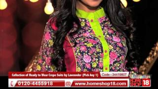 Homeshop18.com - Collection of Ready to Wear Crepe Suits by Lavennder (Pick Any 1)