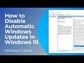 How to Disable Windows Automatic Updates in Windows 10 Permanently (2024)