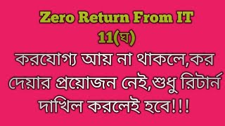 করযোগ‍্য আয় না থাকলে,কর দেয়ার প্রয়োজন নেই,শুধু রিটার্ন দাখিল করলেই হবে!!!income Tax, Zero Returns!