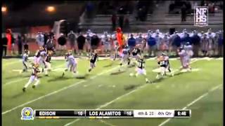 Jerry Raye of Los Alamitos with a 88-yard punt return