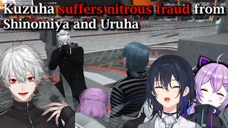 【VCR GTA3/VSPO!】Kuzuha suffers nitrous fraud from Shinomiya and Uruha