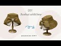 How to make Cute Bucket hat with bow | Hat drawing & sewing tutorial | 蝶ネクタイ帽子の作り方👒 かわいいバケットハット