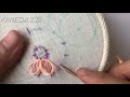 kaneda工房　刺繍花１　レイジー・デイジーステッチの応用　刺繍初心者向け　刺繍簡単やり方　 embroidery flower 法绣 刺绣花 基础刺绣 프랑스자수