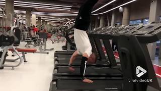 Treadmill handstand || Viral Video UK