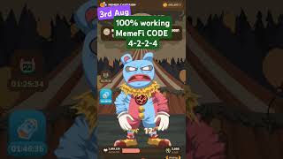 MemeFi secret Code 100% working, 3rd and 4th  aug #memefi #memefisecretcode #memeficombotoday