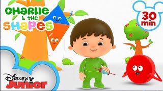 Charlie Meets his Friends the Shapes Part 1 | Kids Songs and Nursery Rhymes | @disneyjr​