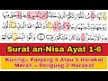 Tadarus Surat an-Nisa Ayat 1-6, Ada Warna Tanda Panjang & Dengung Agar Lancar Baca al-Quran