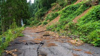 202408石川県道40号線（八太郎峠、石川県輪島市町野町寺山）の能登半島地震の影響を取材しました