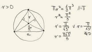 Zadanie - trójkąt równoboczny wpisany w koło