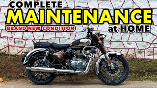 COMPLETE MAINTENANCE OF ANY MOTORCYCLE AT HOME | RE CLASSIC 350 REBORN