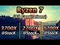 Ryzen 7 3700X vs Ryzen 7 2700X vs Ryzen 7 1700X | 1080p 1440p PC Gameplay Benchmark