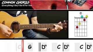 Everything I Do - Bryan Adams | GUITAR LESSON | Common Chords