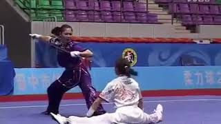 Amazing Wushu Female Fight Spear