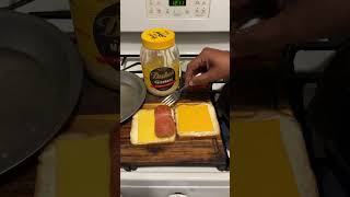 How To Make A Spam Sandwich With Gouda Cheese And American Cheese With Mayonnais