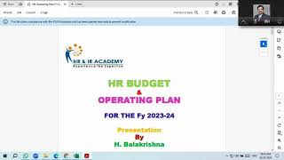 HR Budget and Operating plan