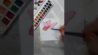 آموزش نقاشی:نقاشی با آبرنگ😍بلدی  گل به این قشنگی بکشی؟#آبرنگ #نقاشی