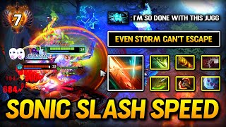 ULTRA SONIC SLASH SPEED GOD Juggernaut Max Slotted Item Build Even Storm Spirit Can't Escape DOTA 2