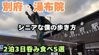 【別府湯布院食べ歩き】2泊3日別府湯布院ブラ散歩シニア旅！　　別府の温泉は最高！！夜も充実！！！　高崎山でお猿さんと再会！！！！