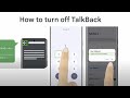 How to turn off TalkBack screen reader