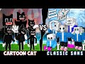 CARTOON CAT Team vs. Classic Sans Team in Minecraft!(Who is stronger?!)